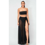 Black Mesh Wrap Cover-up - Lavishe Swim