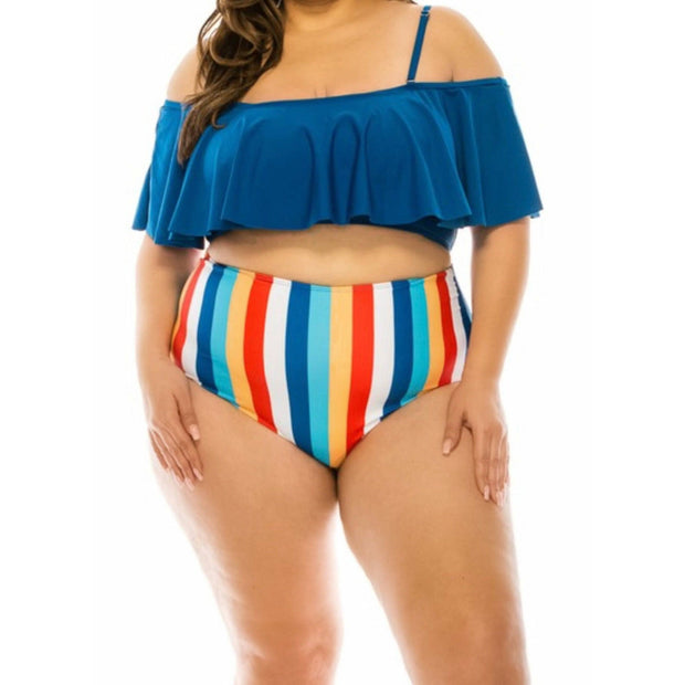 (*Pre-Order*) Ocean Blue Striped Bikini - Lavishe Swim